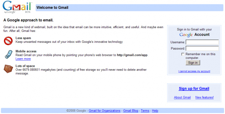 gmail login password